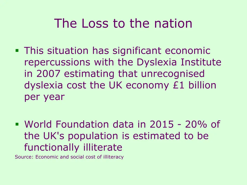 the loss to the nation 1