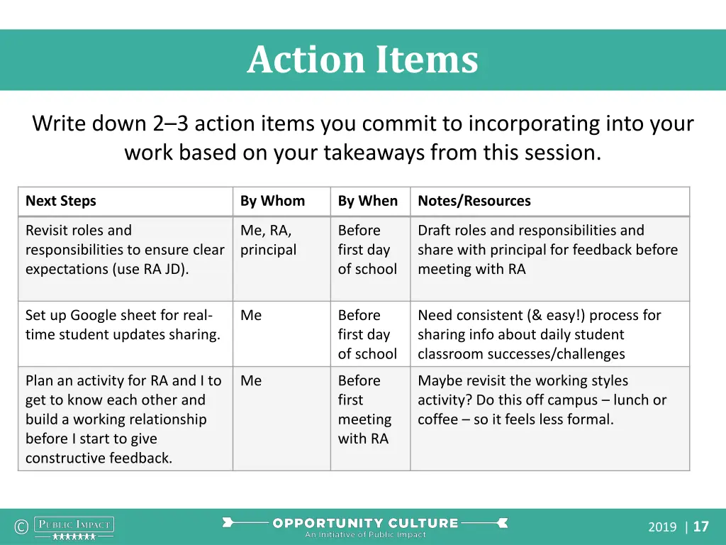 action items