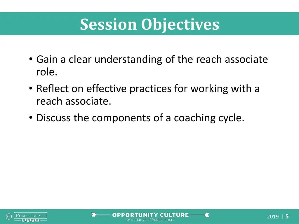 session objectives