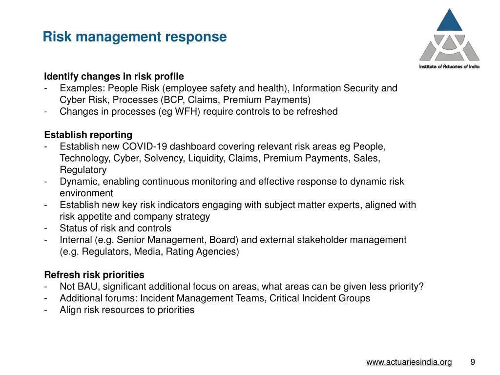 risk management response