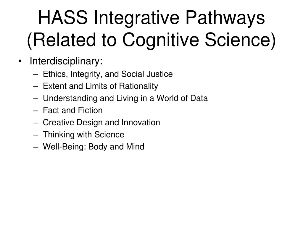 hass integrative pathways related to cognitive 1