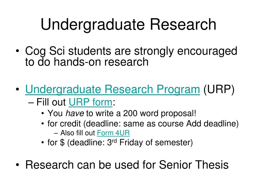undergraduate research