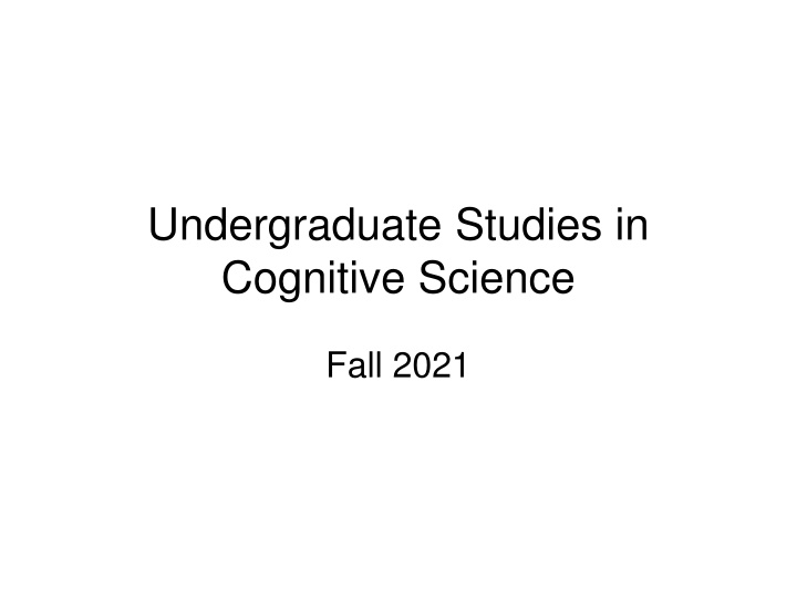 undergraduate studies in cognitive science