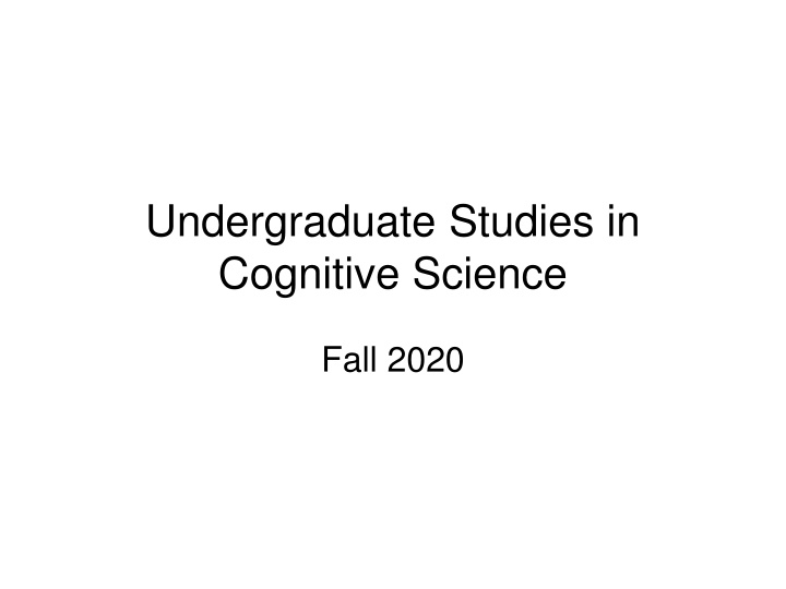 undergraduate studies in cognitive science