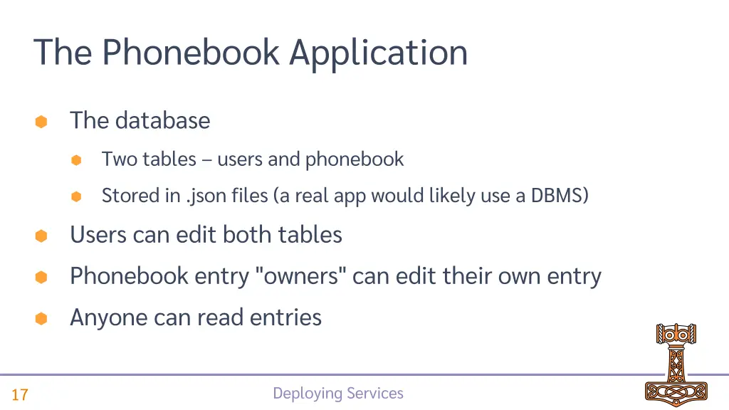 the phonebook application