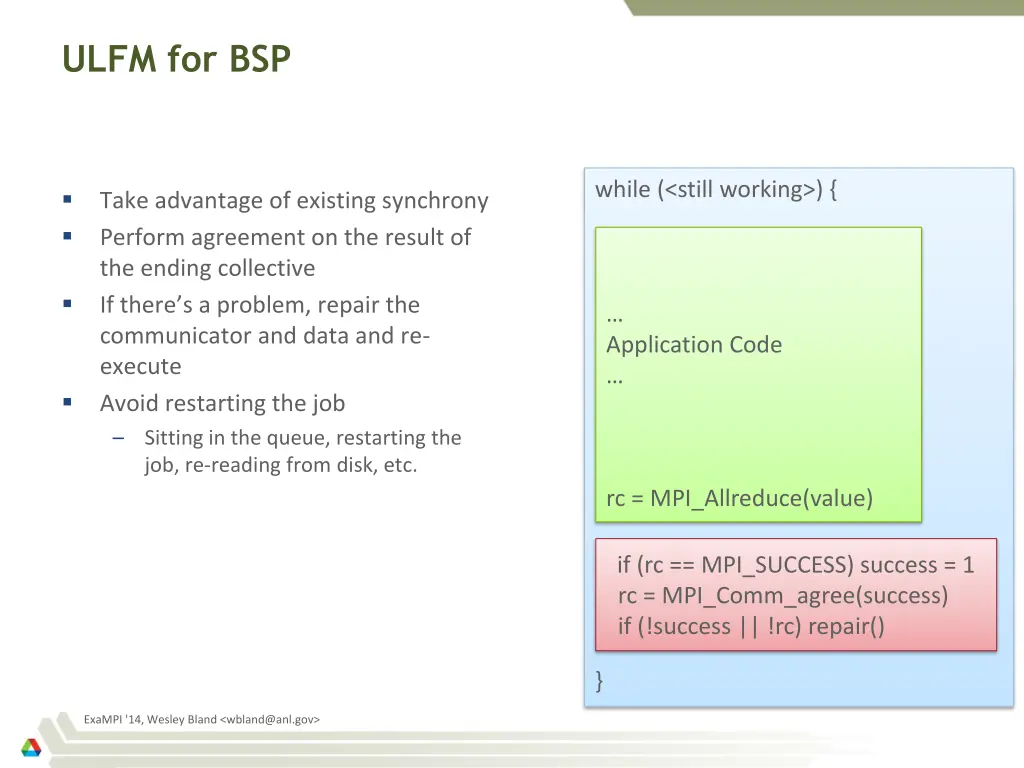 ulfm for bsp