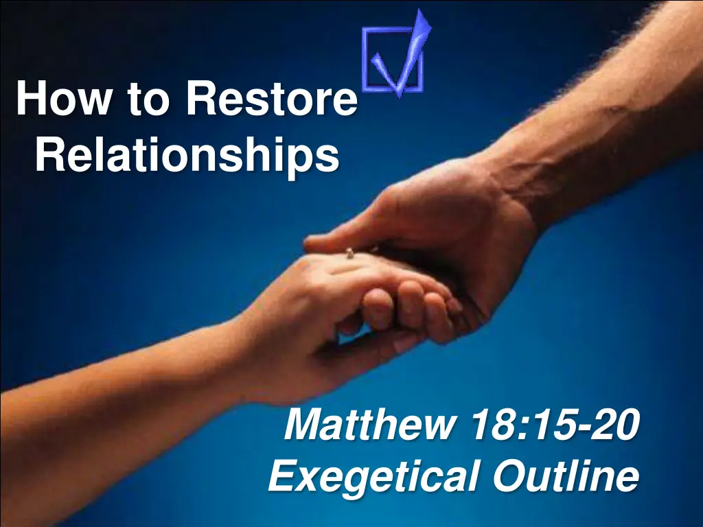 how to restore relationships