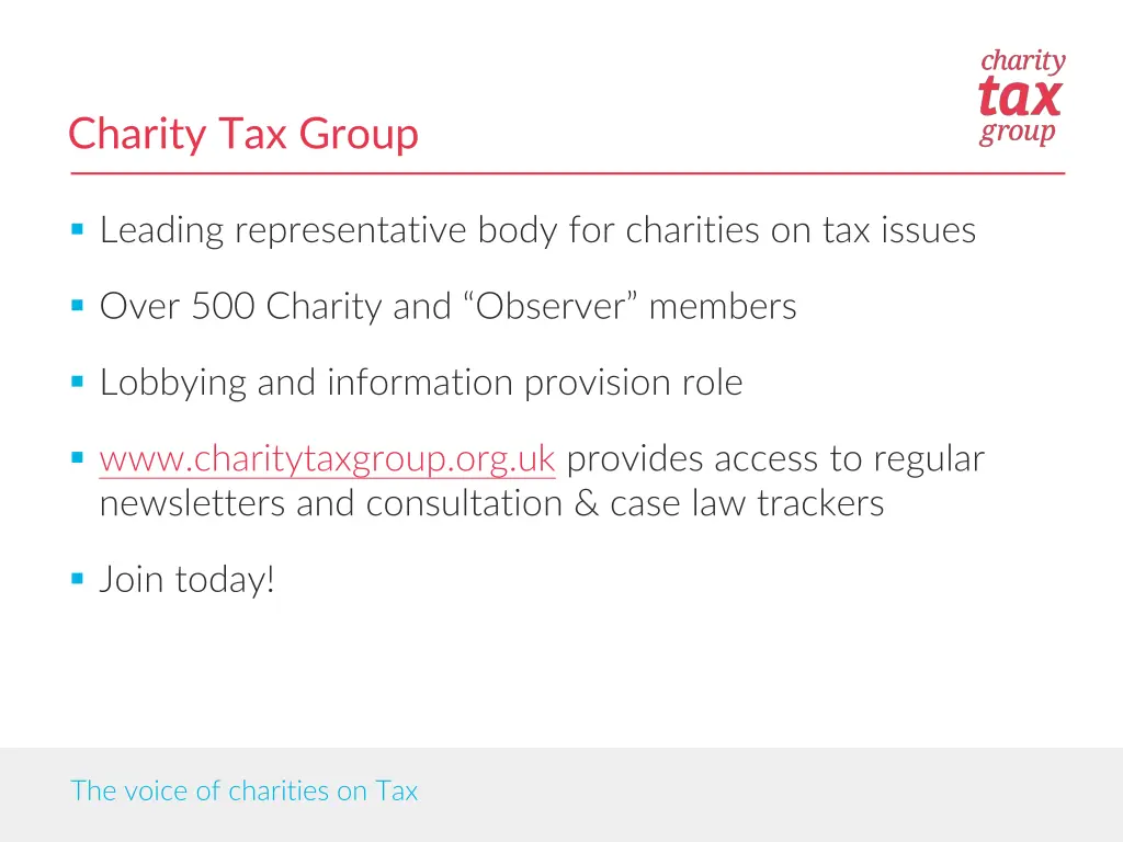 charity tax group