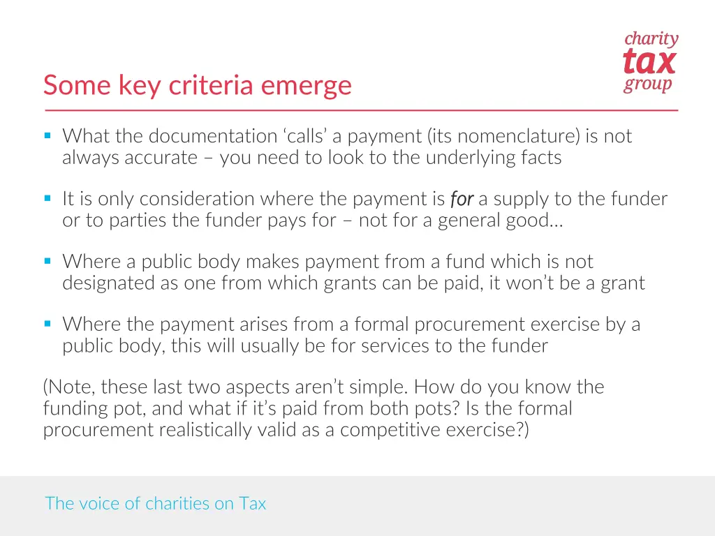 some key criteria emerge