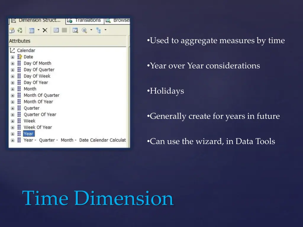 used to aggregate measures by time