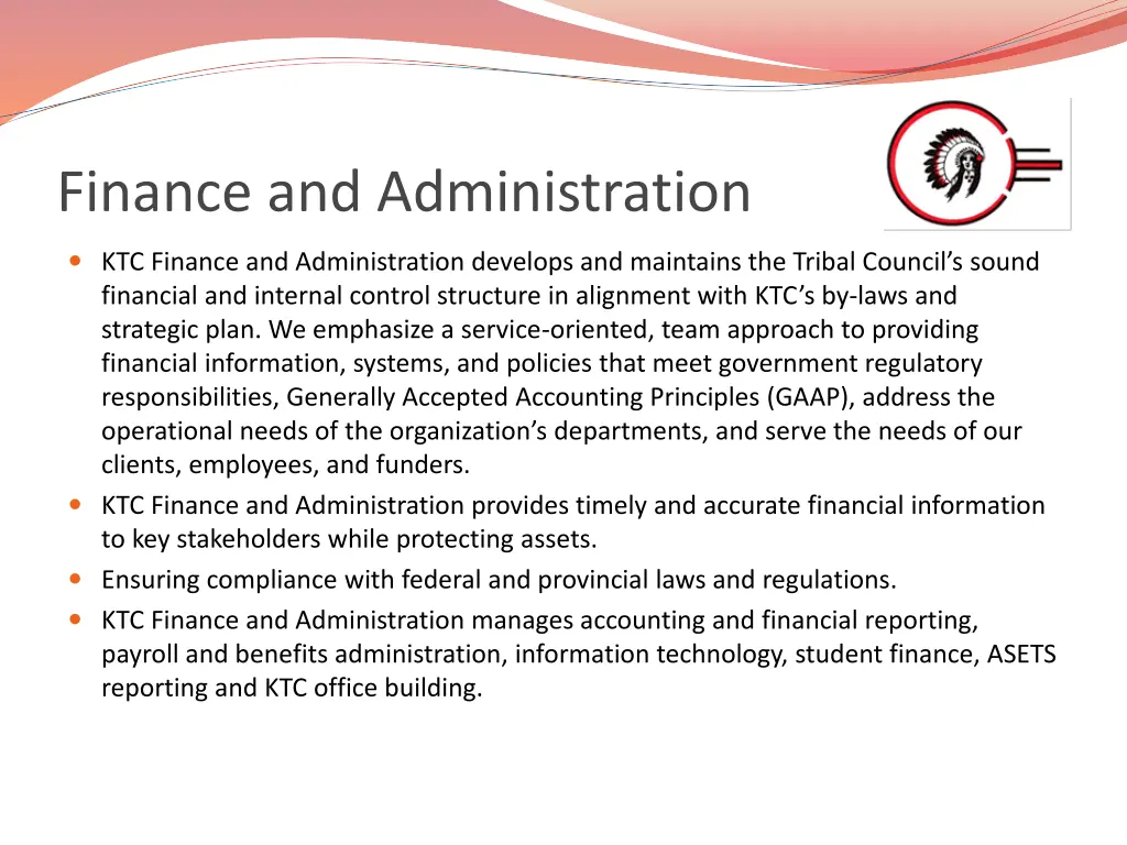 finance and administration