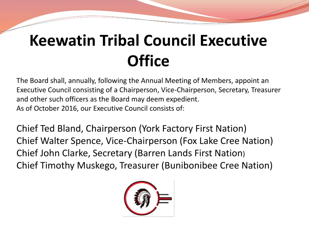 keewatin tribal council executive office