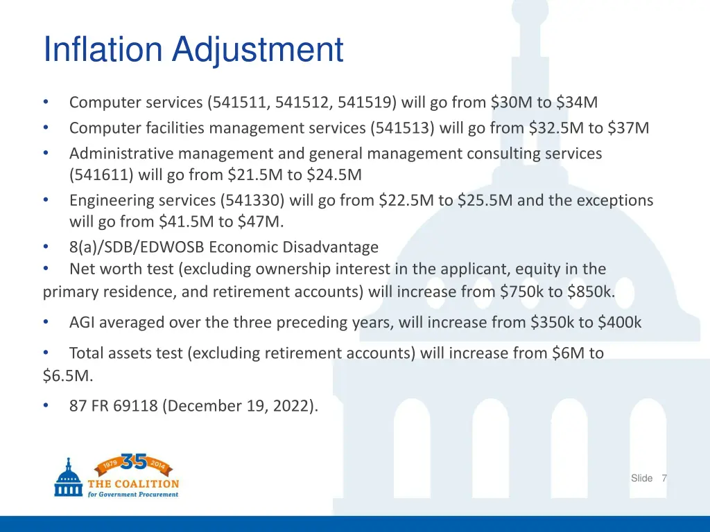 inflation adjustment