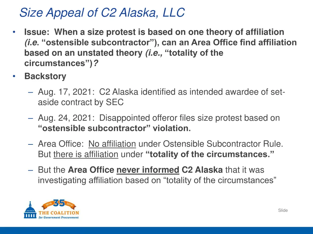 size appeal of c2 alaska llc