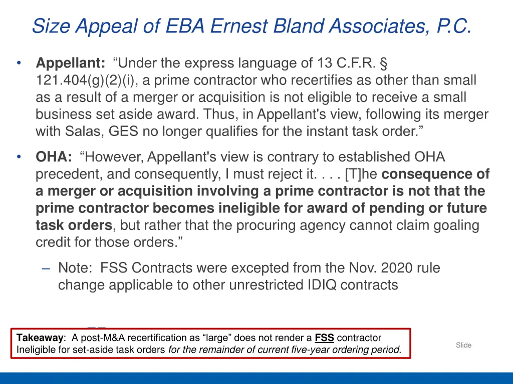 size appeal of eba ernest bland associates p c 1