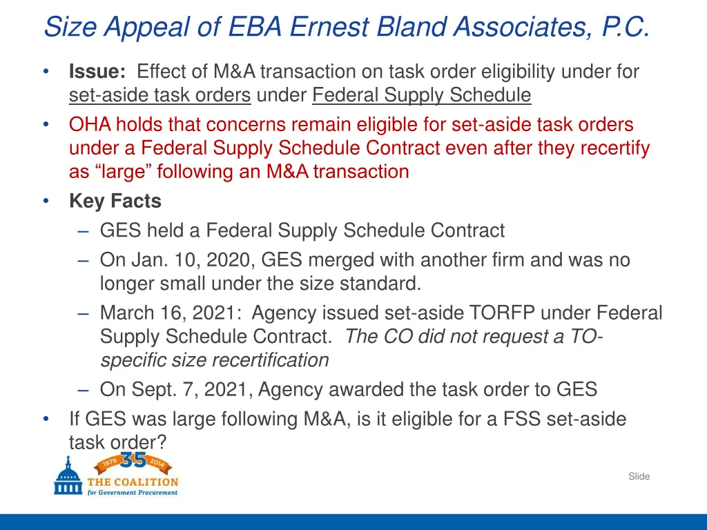 size appeal of eba ernest bland associates p c