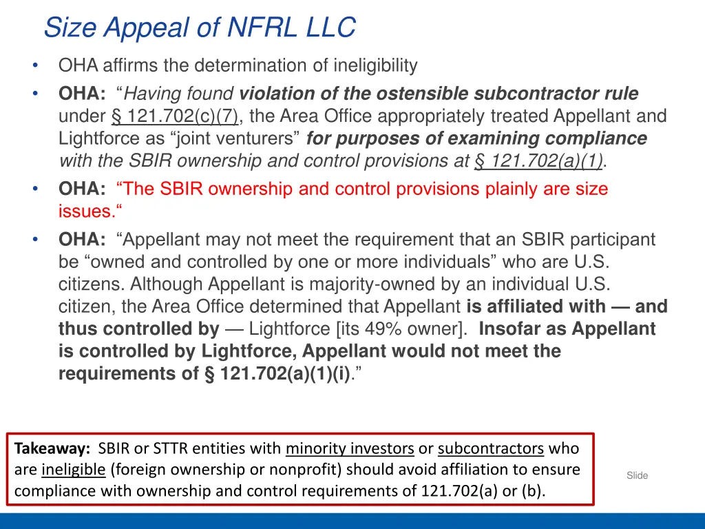 size appeal of nfrl llc 2