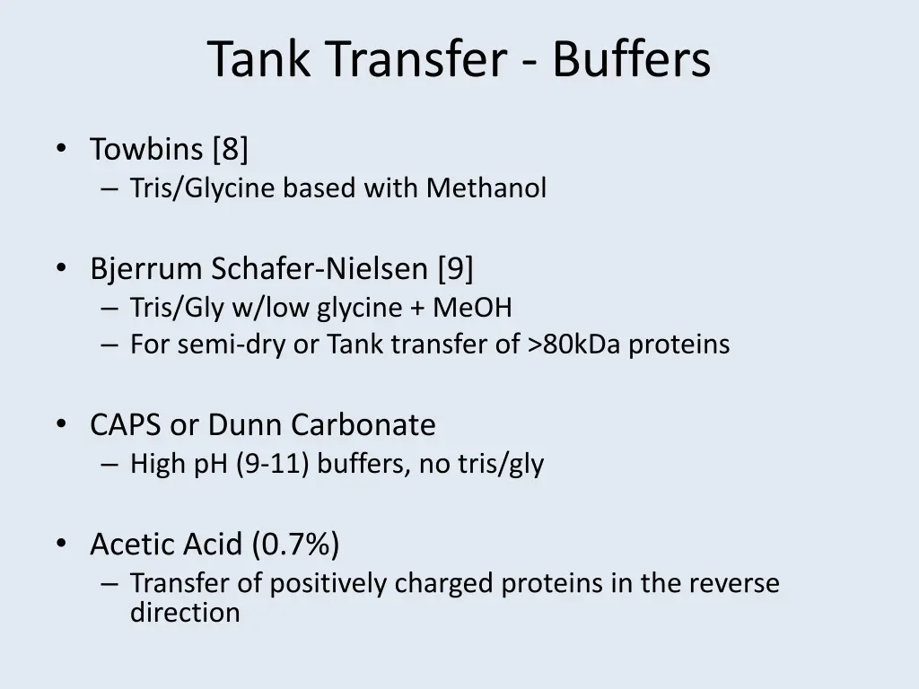 tank transfer buffers