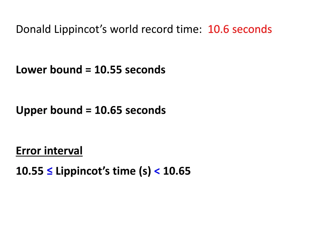 donald lippincot s world record time 10 6 seconds 1