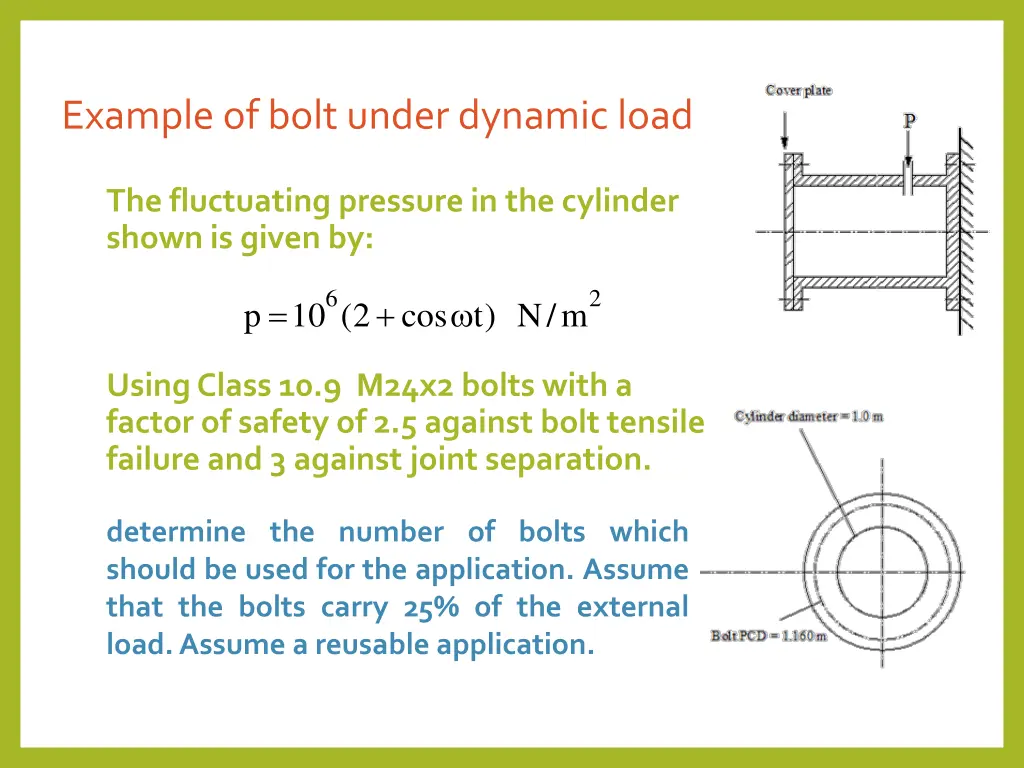 example of bolt under dynamic load