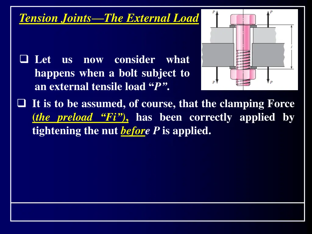 tension joints the external load