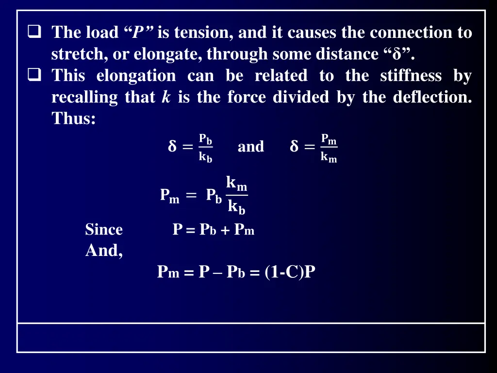 the load p is tension and it causes