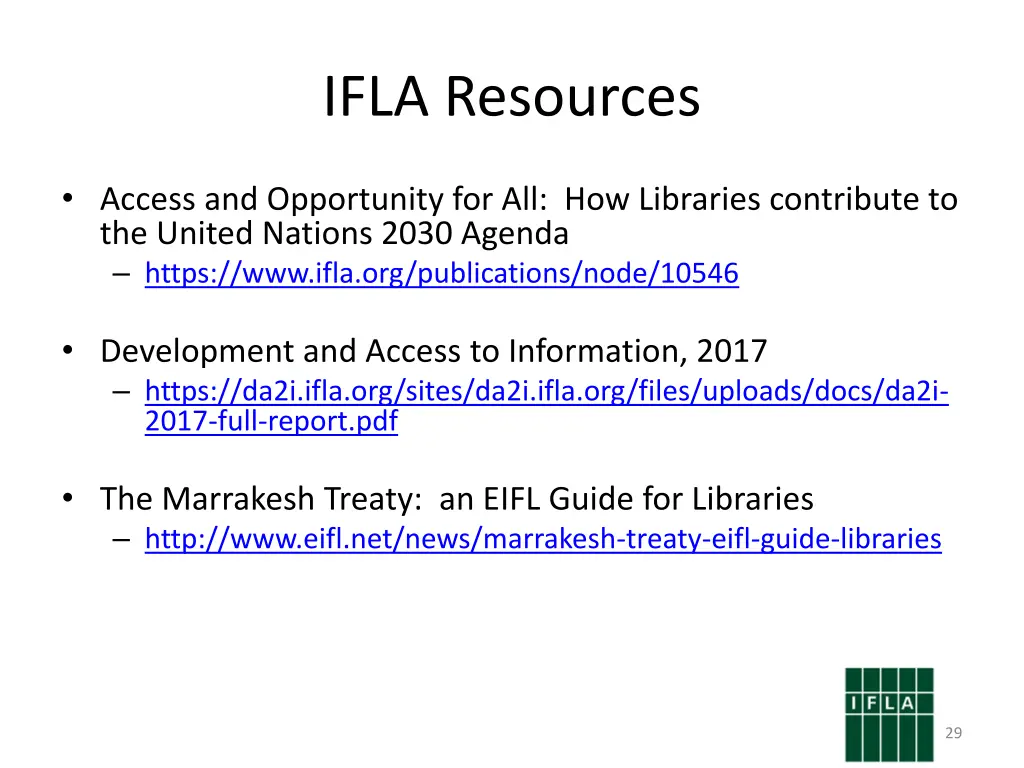 ifla resources