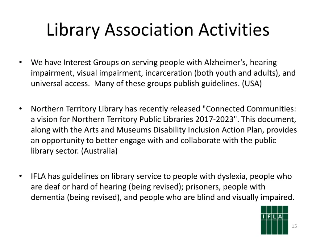 library association activities