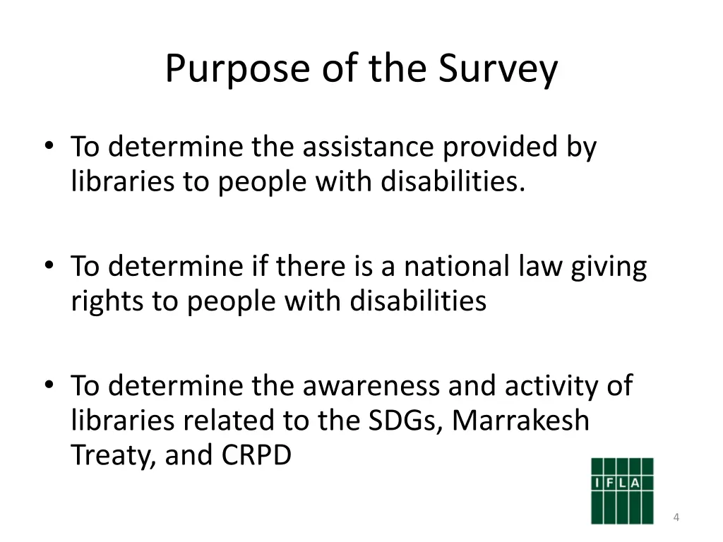 purpose of the survey