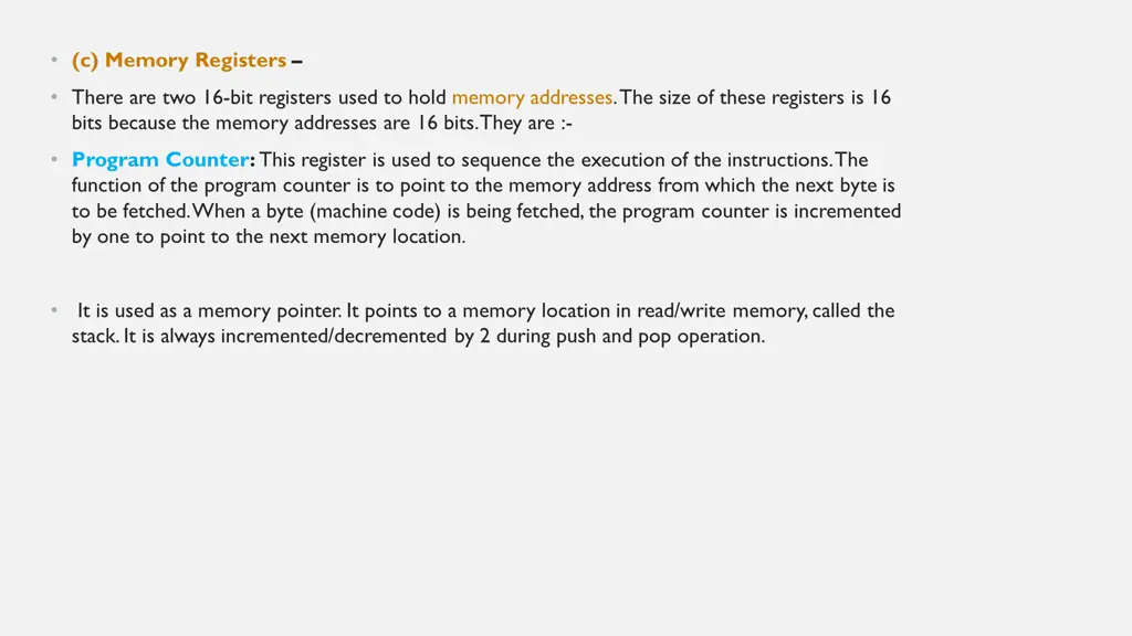 c memory registers