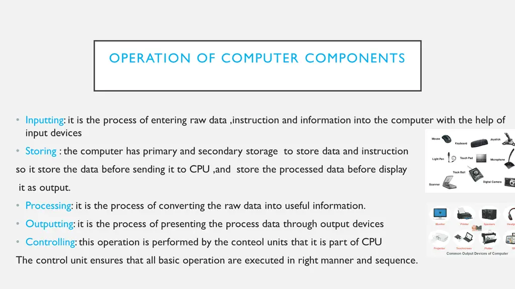 operation of computer components