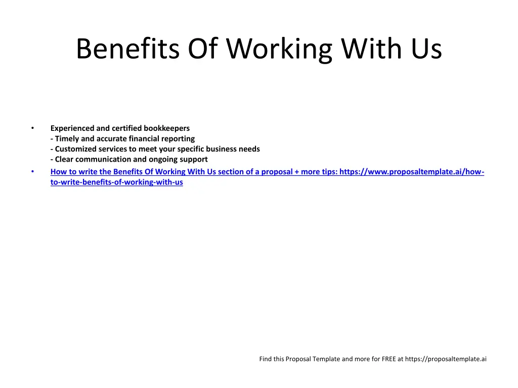 benefits of working with us