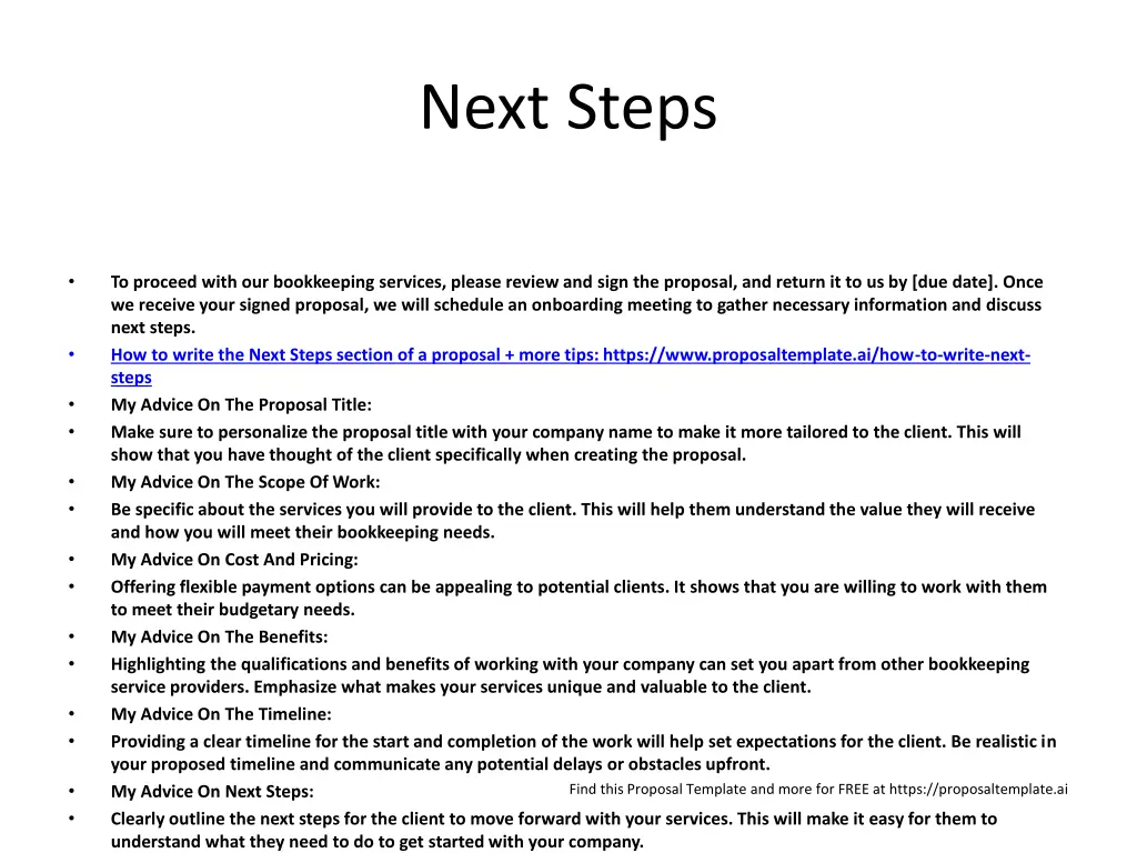 next steps