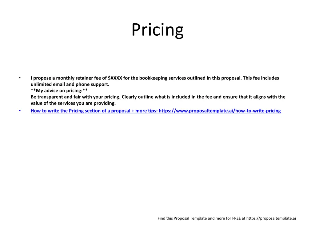 pricing