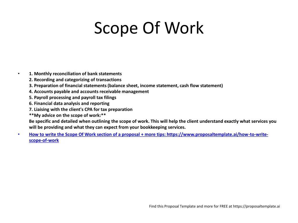 scope of work