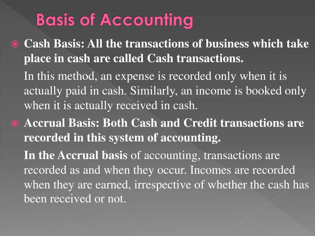 basis of accounting