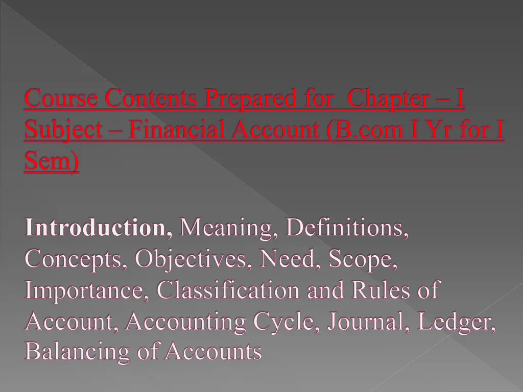 course contents prepared for chapter i subject