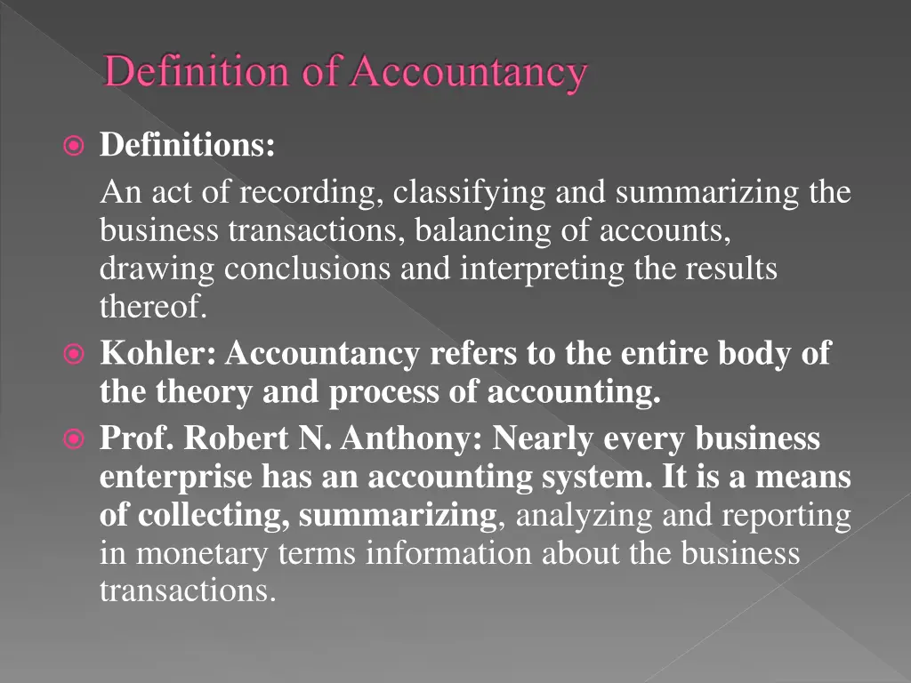 definition of accountancy