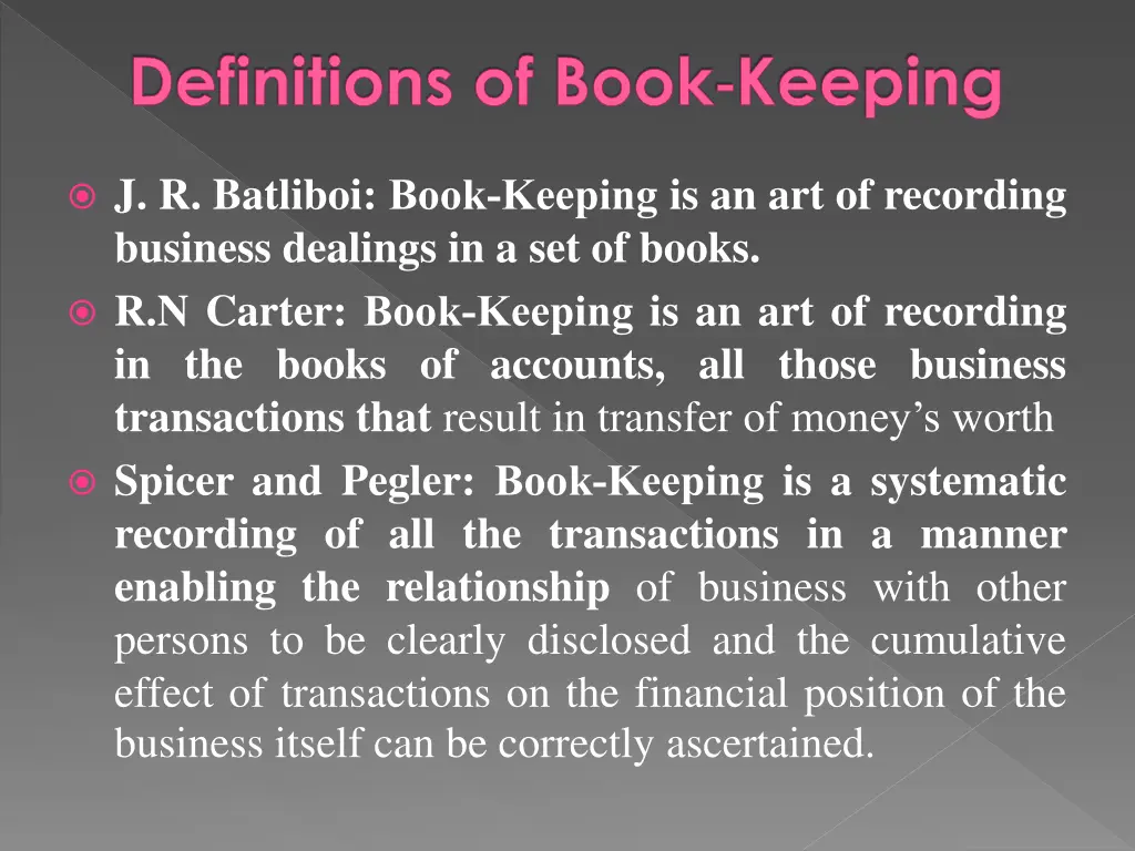 definitions of book keeping