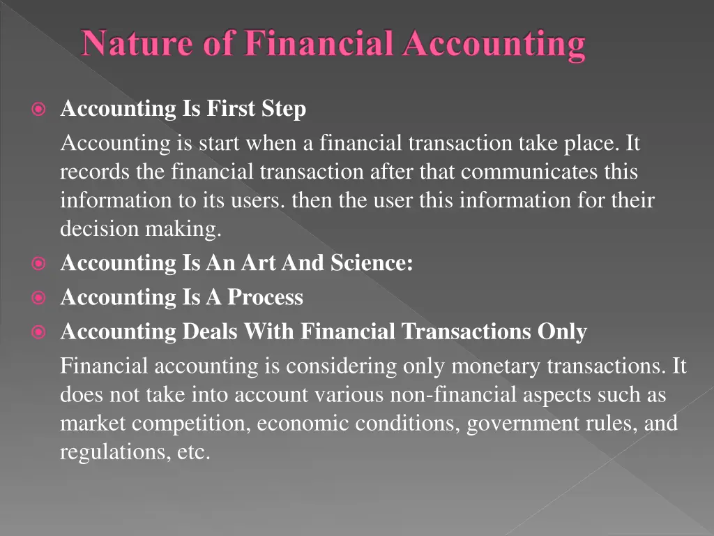 nature of financial accounting
