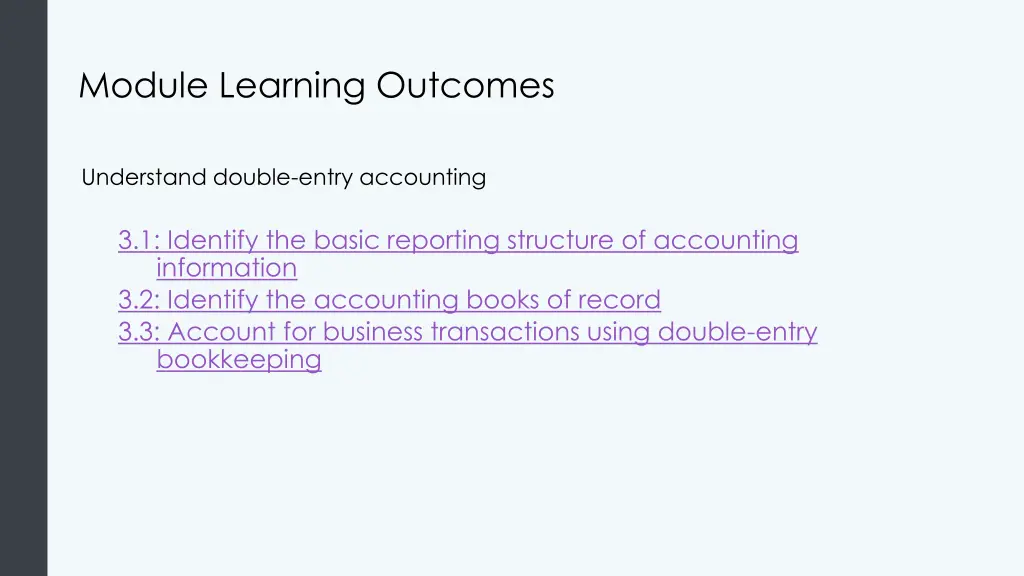 module learning outcomes