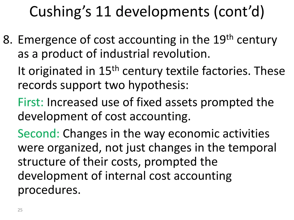 cushing s 11 developments cont d