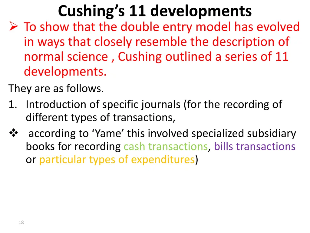 cushing s 11 developments to show that the double