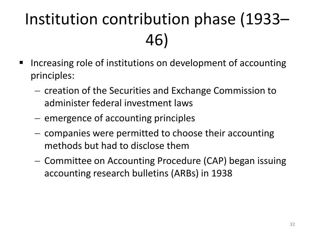 institution contribution phase 1933 46