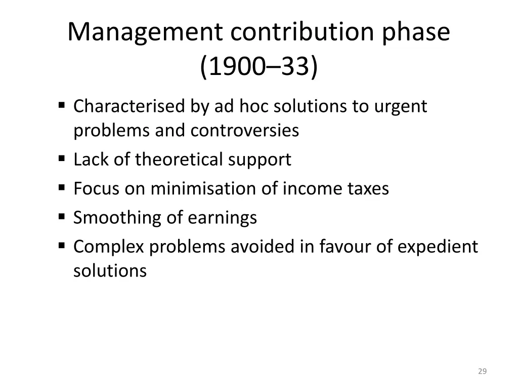 management contribution phase 1900 33