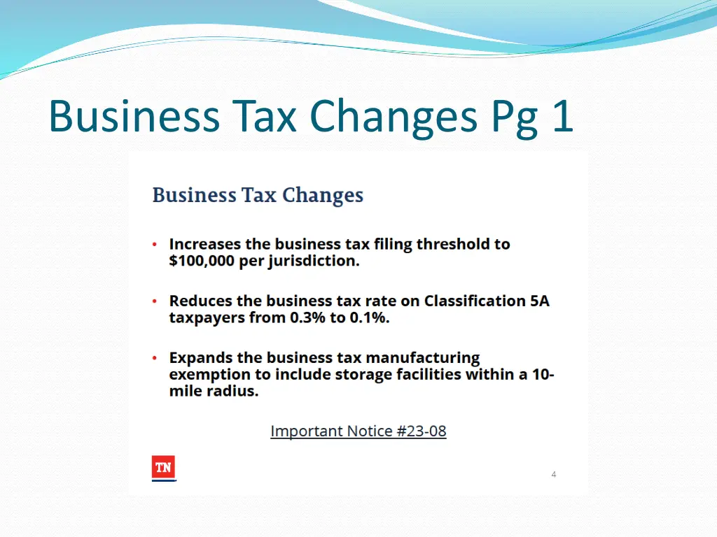 business tax changes pg 1
