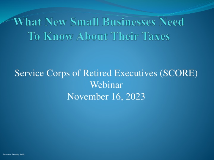 service corps of retired executives score webinar