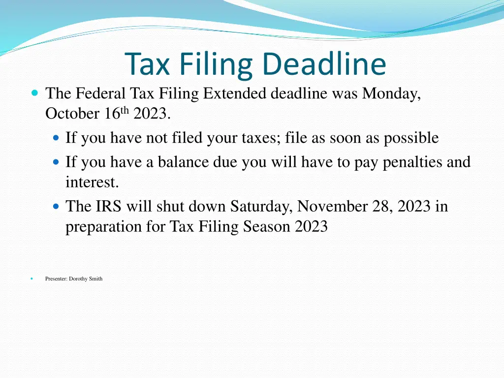 tax filing deadline the federal tax filing