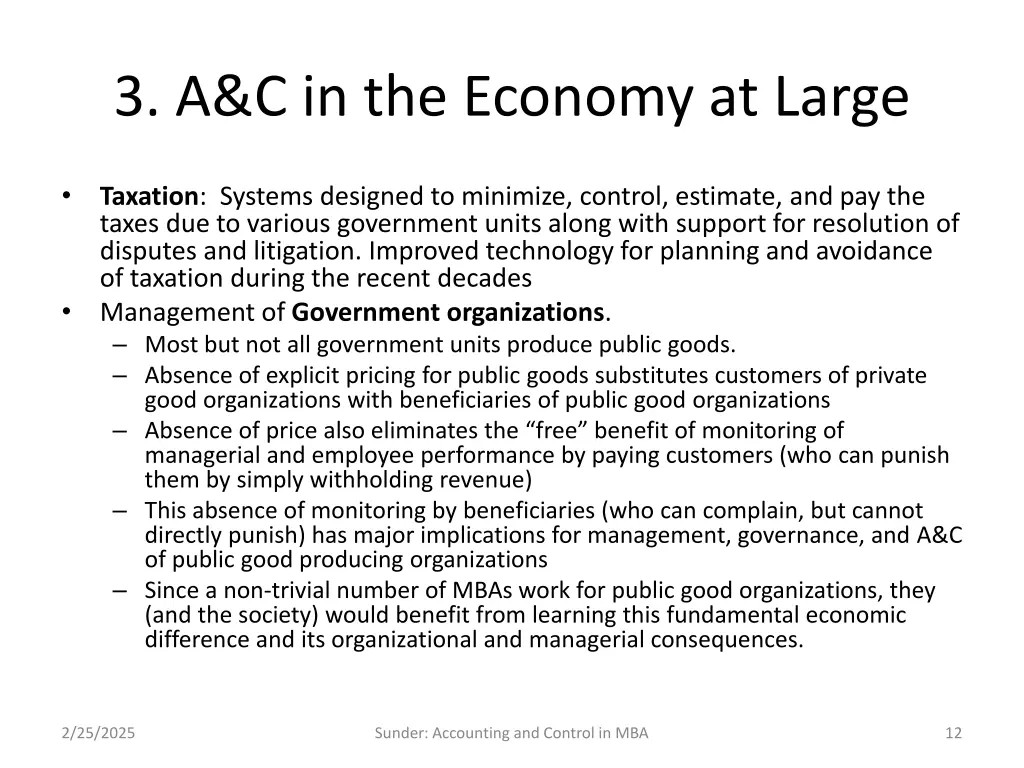 3 a c in the economy at large