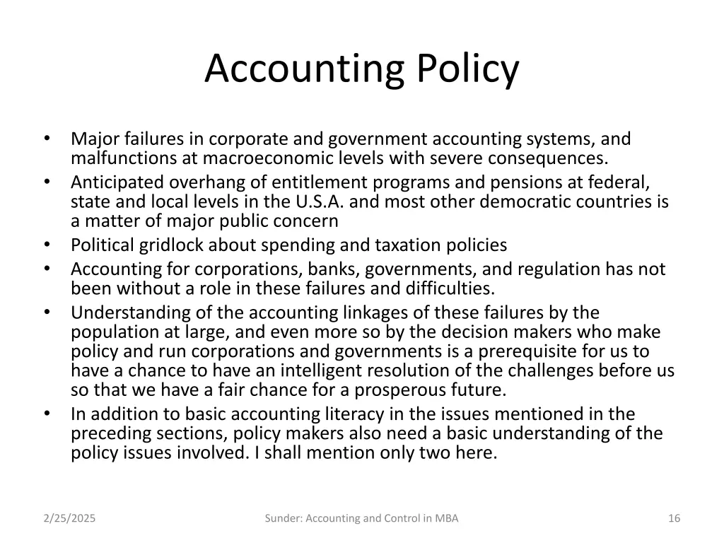 accounting policy